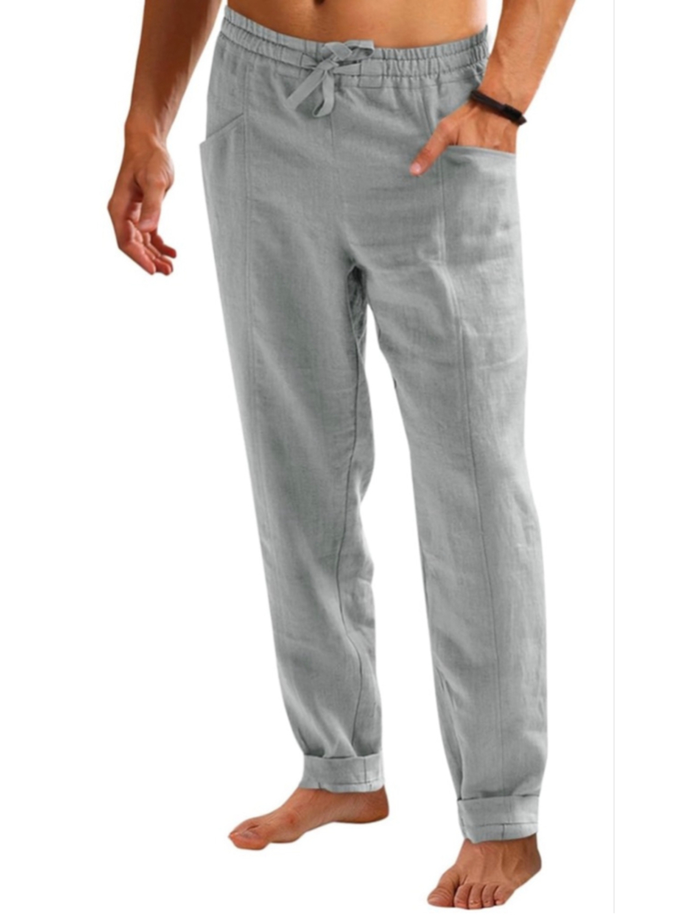 NEW Mens Casual Pants Elastic Waist Drawstring Cotton Resort 2X
